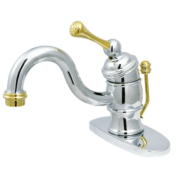 4" Centerset Bathroom Faucet, Chrome/Polished Brass